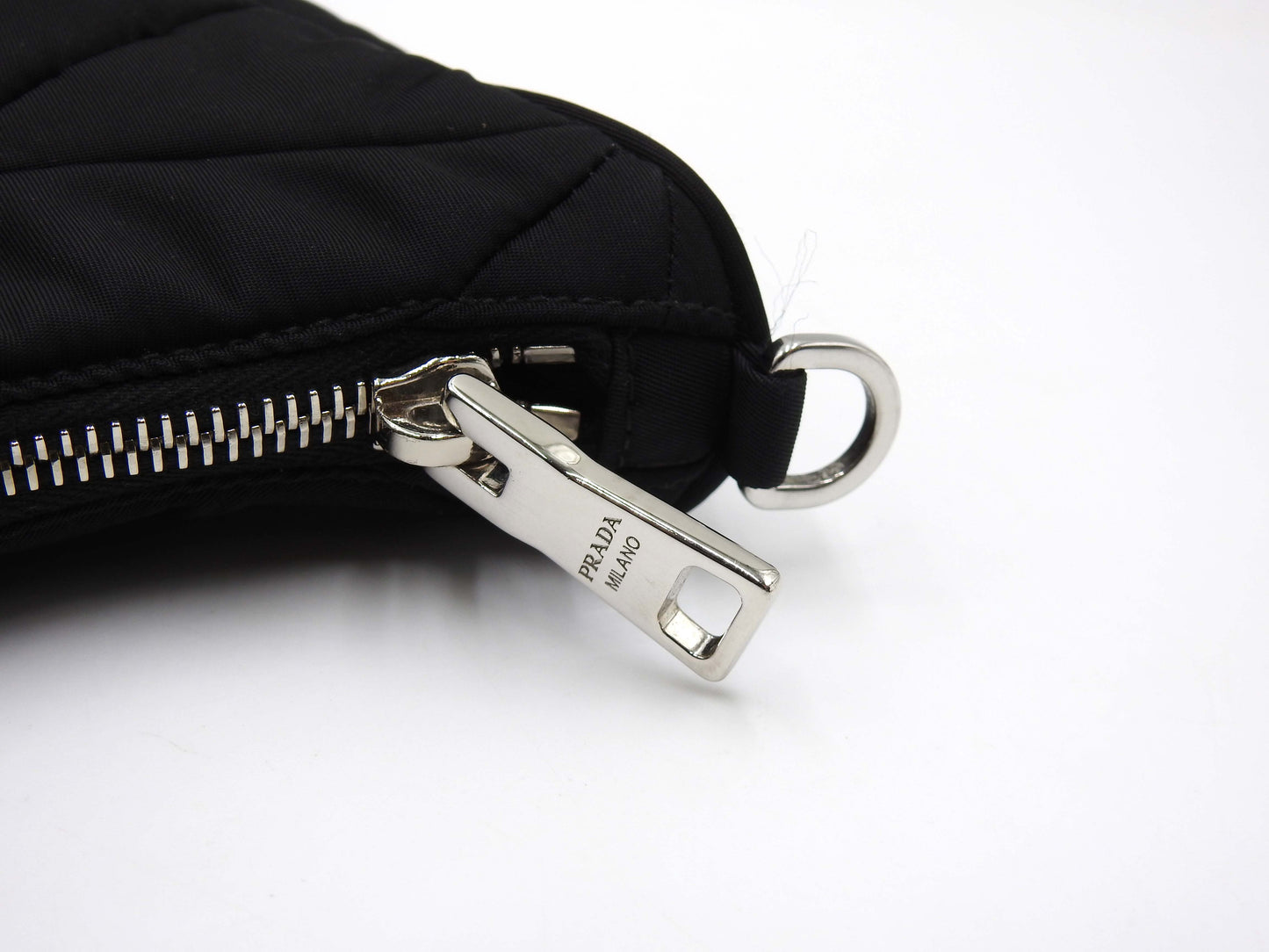 PRADA Padded Quilting Re-Nylon Crossbody Shoulder Bag Black 1BC151