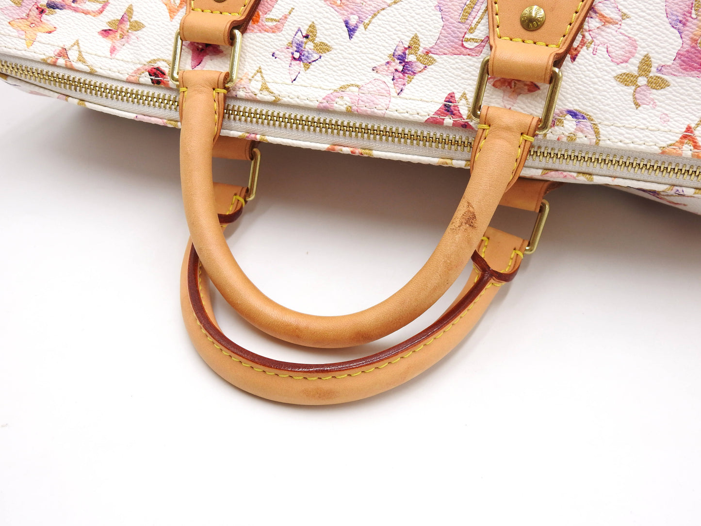 LOUIS VUITTON Watercolor Monogram Speedy 35 White Boston Hand Bag M95752