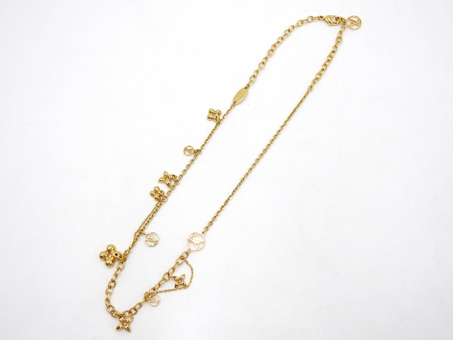 LOUIS VUITTON Collier Blooming Necklace GP Flower Brass M64855
