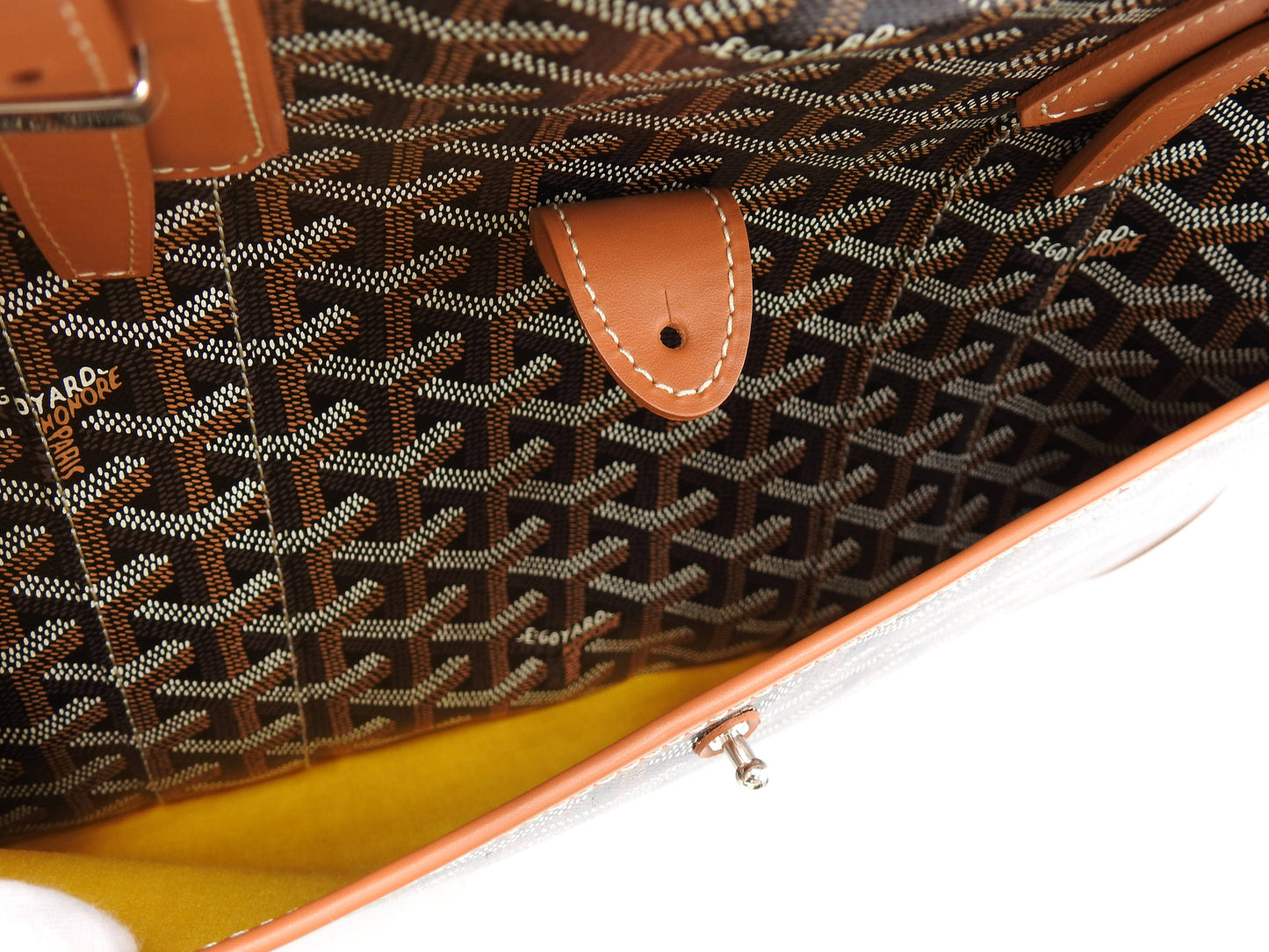 GOYARD AMBASSADE NV2 Business Bag PVC Canvas Leather Black Brown