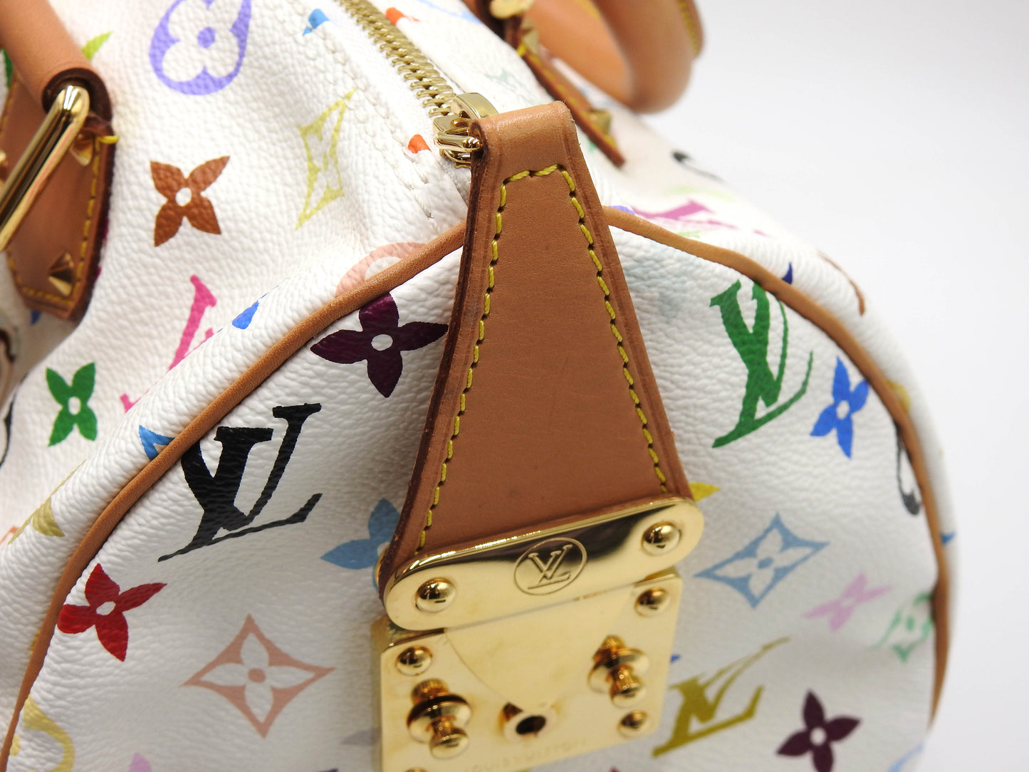 LOUIS VUITTON Speedy 30 Boston Hand Bag Multicolor Bron White M92643