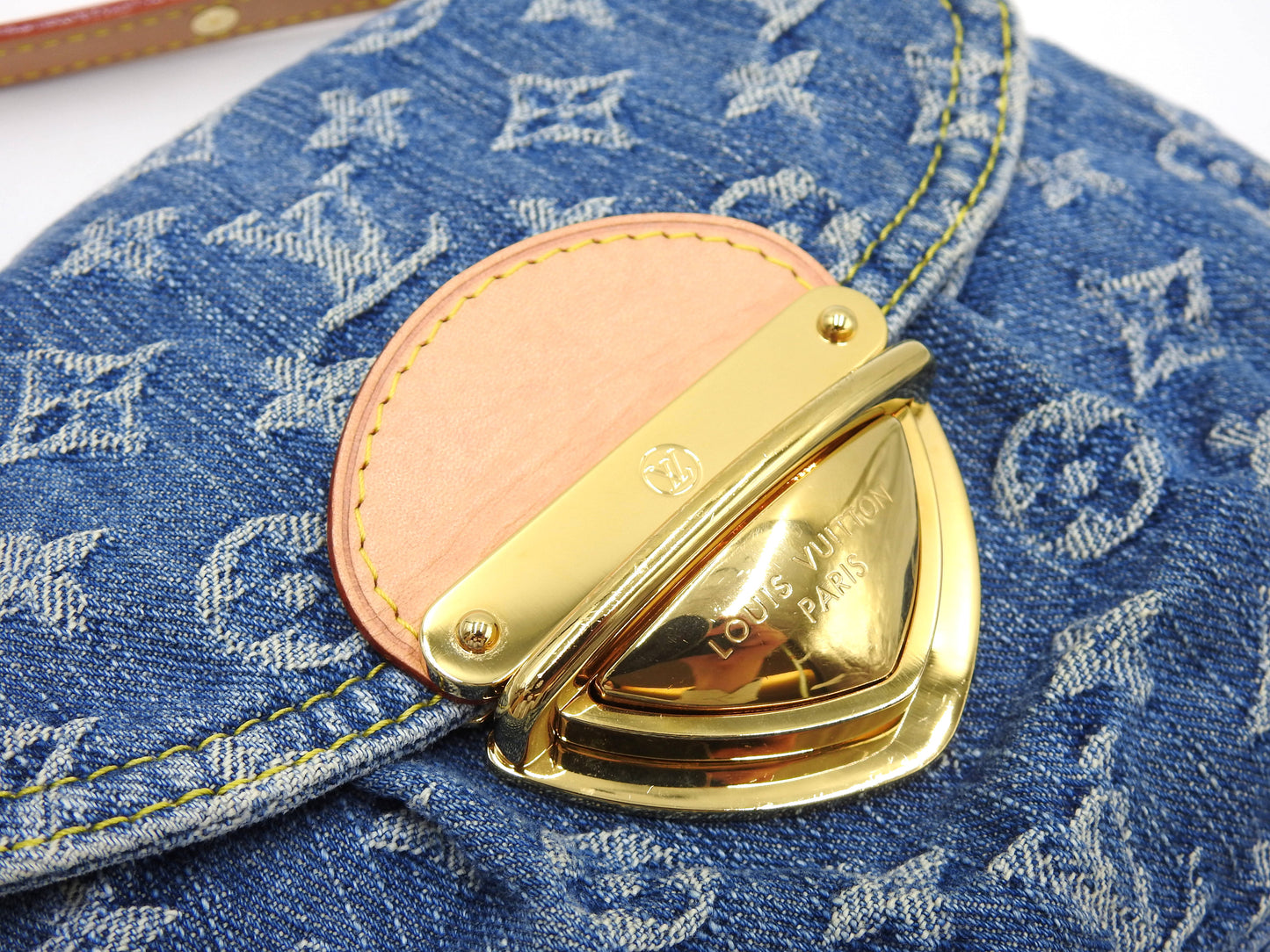 LOUIS VUITTON LV Remix Monogram Denim Sunset Shoulder Hand Bag Blue M46829