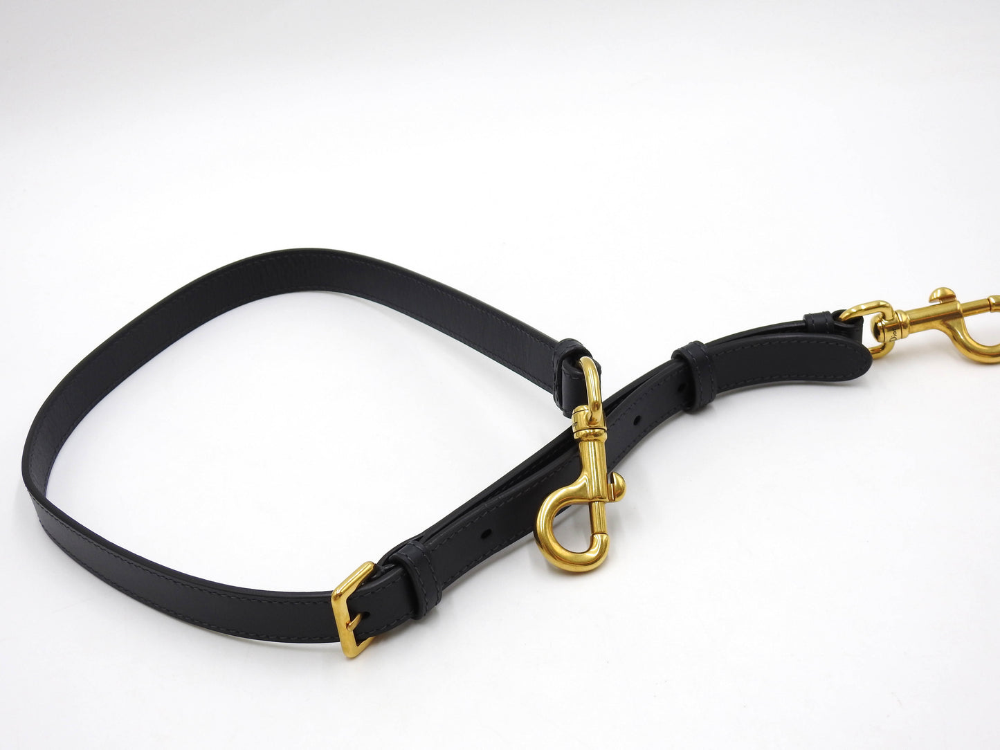 Christian Dior Oblique Jacquard Saddle Bag Shoulder Hand Bag Leather Navy