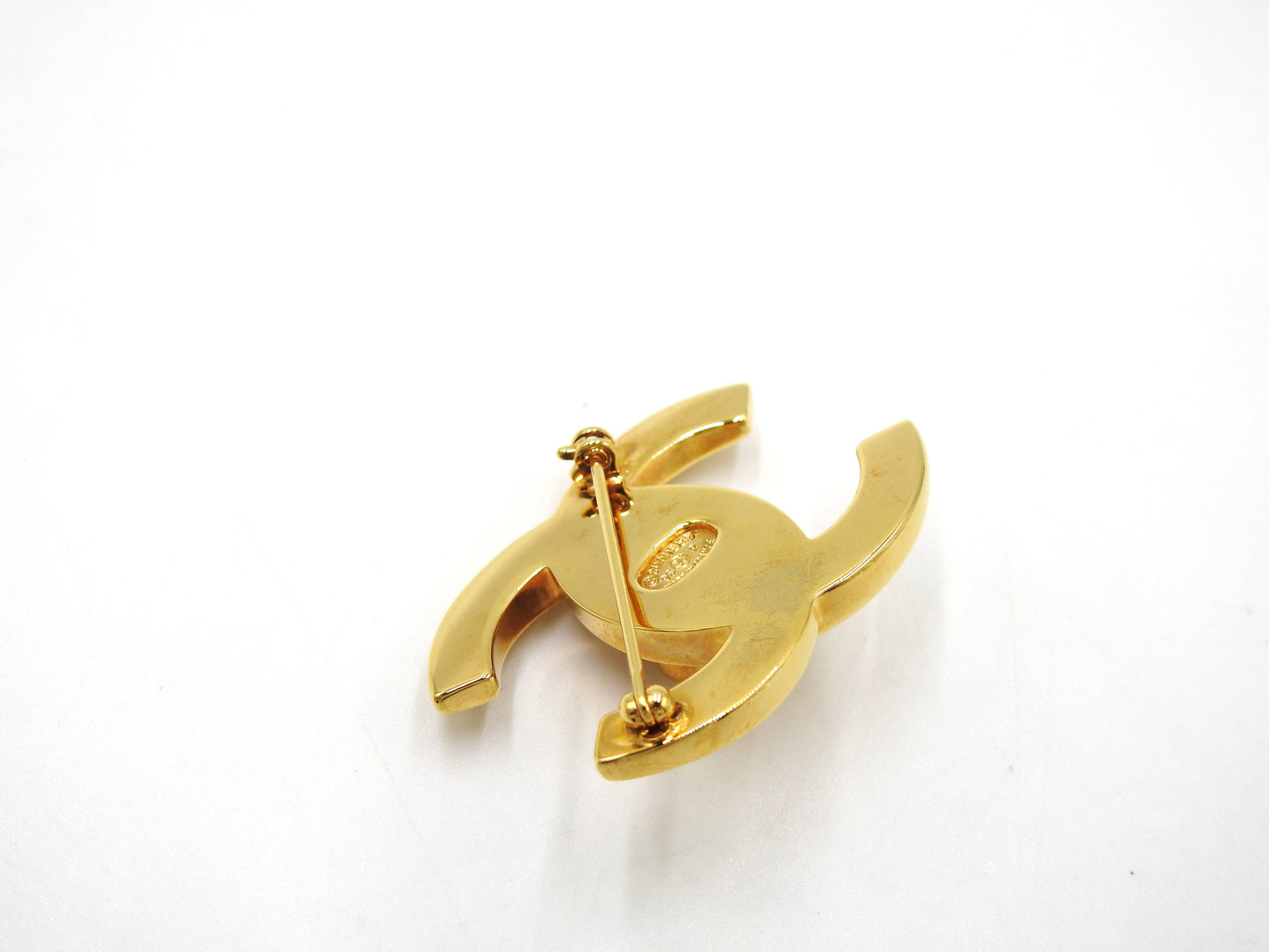 Chanel CC Turnlock Motif Brooch GP Gold Plated 96P
