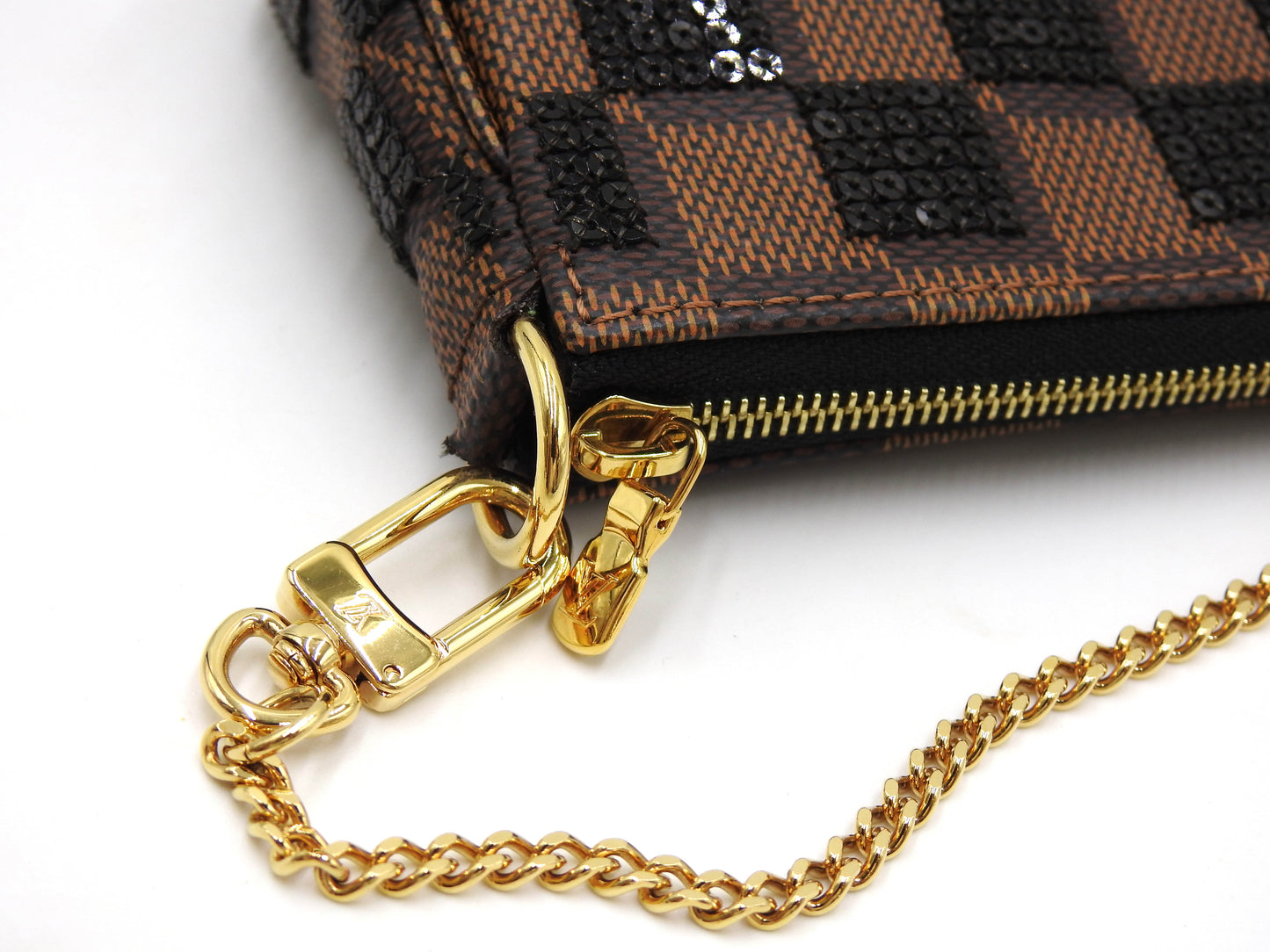 LOUIS VUITTON Damier Paillettes Sequins Mini Pochette Accessories N63176
