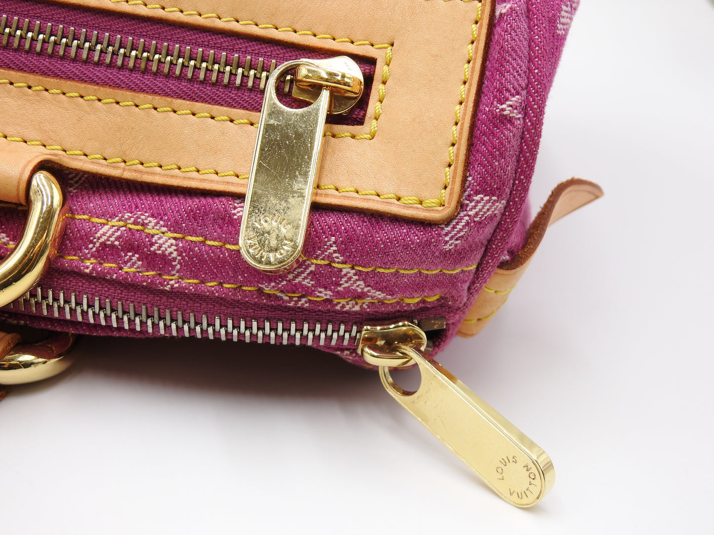 LOUIS VUITTON Monogram Denim Neo Speedy Boston Hand Bag Pink M95214