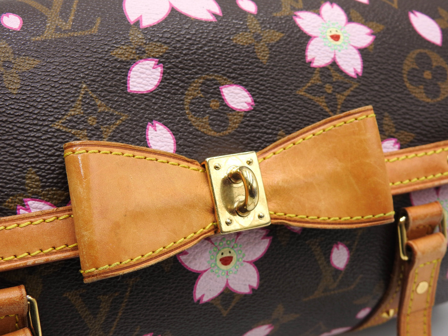 LOUIS VUITTON Papillon Shoulder Hand Bag Monogram Cherry Blossom M92009