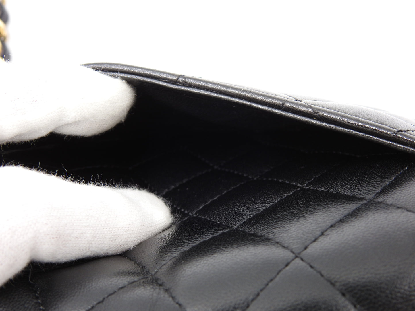 CHANEL Matelasse Mini Rectangular Flap Chain Shoulder Bag Lambskin Black