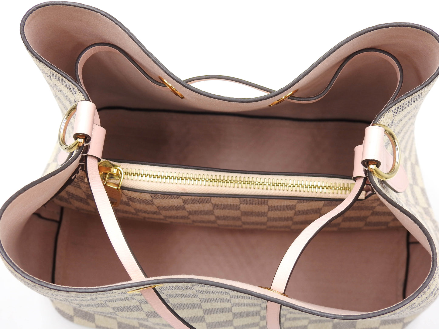 LOUIS VUITTON Damier Azur NeoNoe Shoulder Bag Canvas Rose Pink N40152