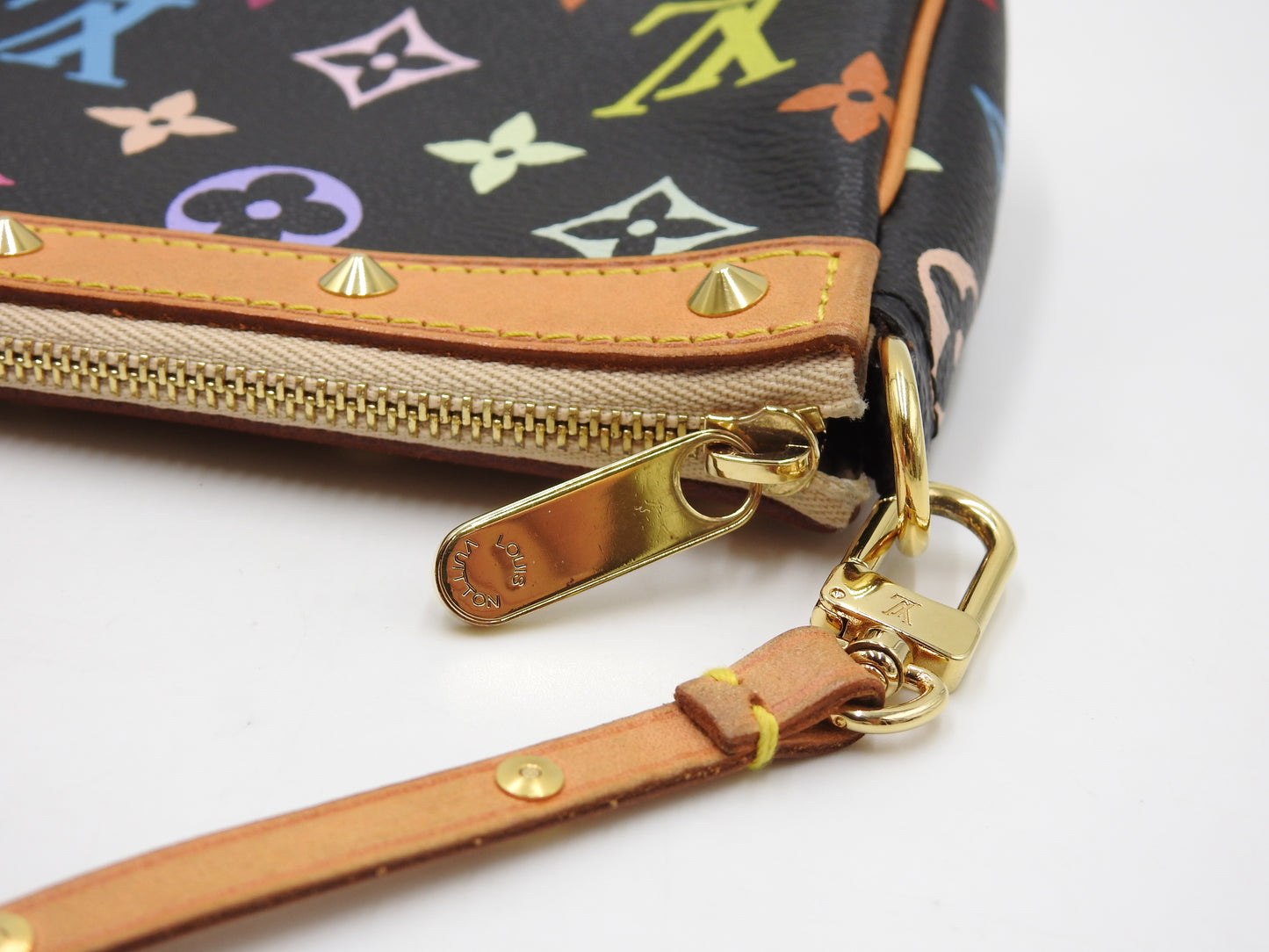 LOUIS VUITTON Pochette Accessories Pouch Monogram Multicolor Black M92648