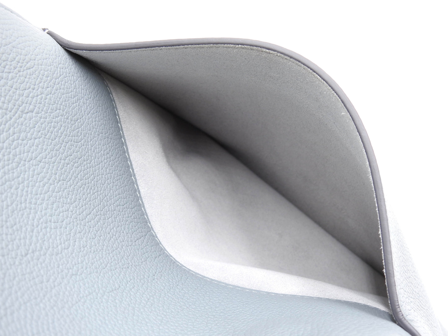 CELINE Medium Sangle Bucket Shoulder Bag Grained Calfskin Gray Blue 189593