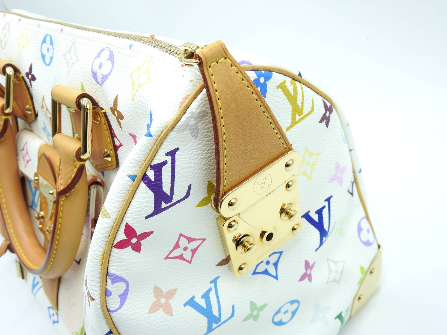 LOUIS VUITTON Speedy 30 Boston Hand Bag Multicolor Bron White M92643