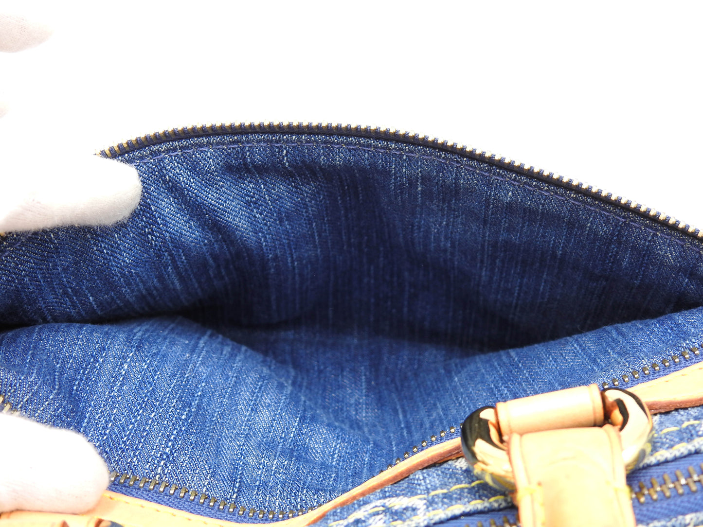 LOUIS VUITTON Monogram Denim Neo Speedy Hand Bag Boston Bag Blue M95019
