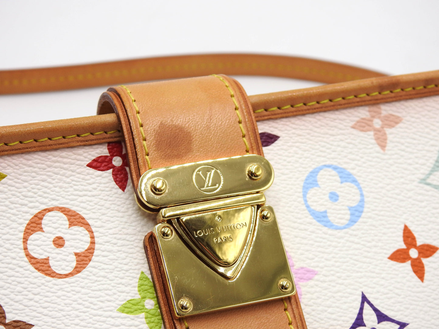 LOUIS VUITTON Shirley Shoulder Bag Monogram Multicolor Bron White M40049