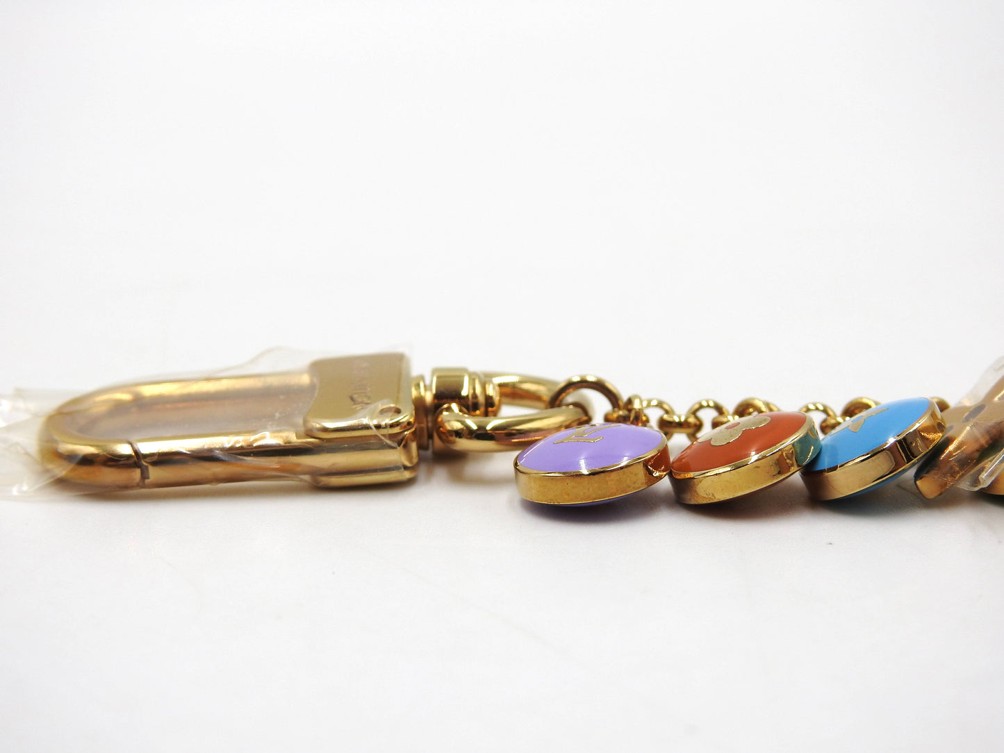 LOUIS VUITTON Porte Cles Chaine Pastille Bag Charm Key Holder Gold M65380