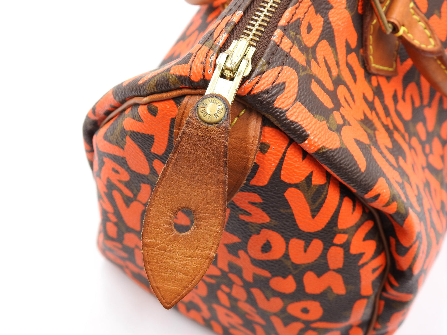 LOUIS VUITTON Monogram Graffiti Speedy 30 Boston Hand Bag Orange M93705
