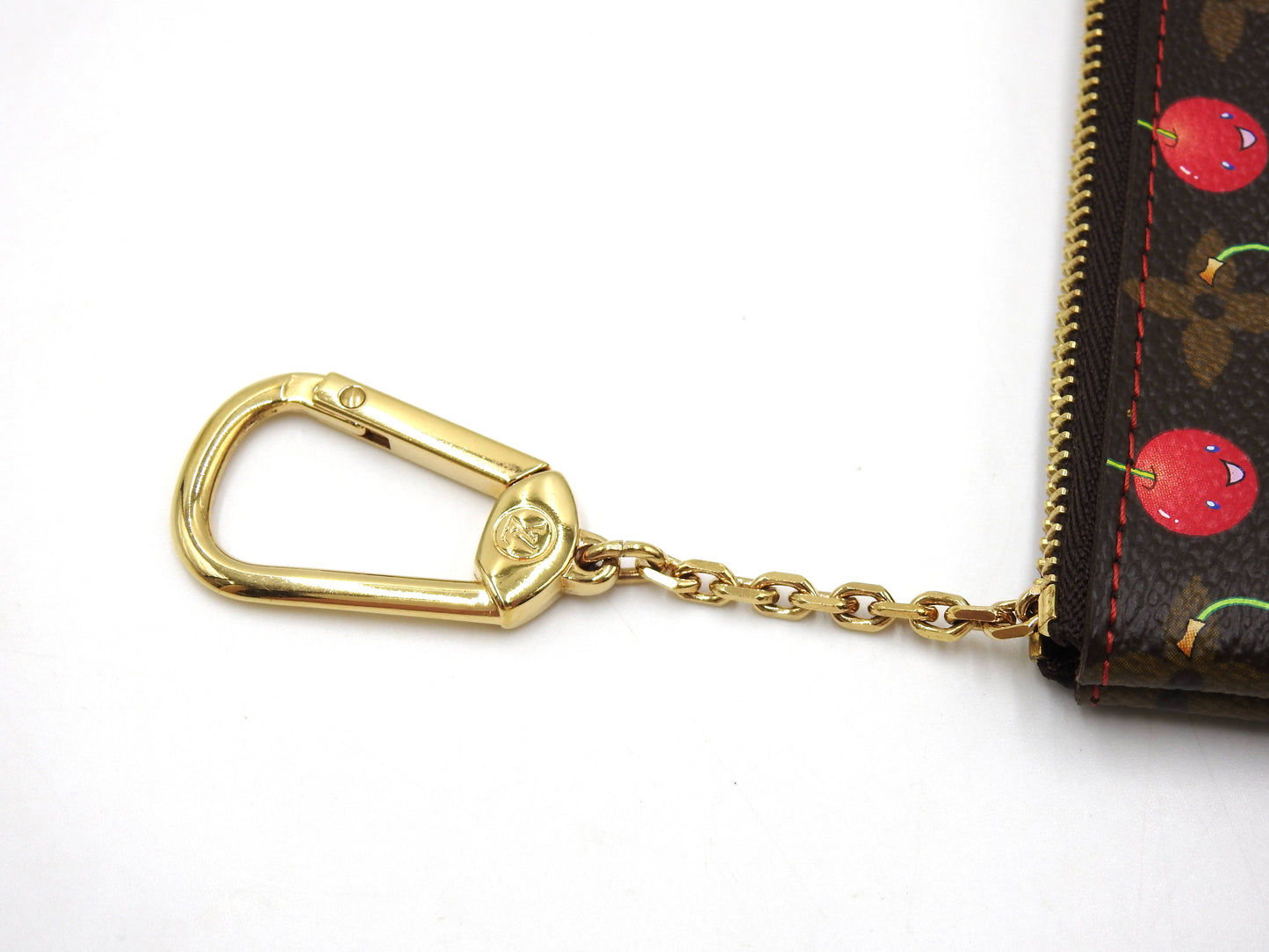 LOUIS VUITTON Monogram Cherry Pochette Cles Key Pouch Coin Purse M95042