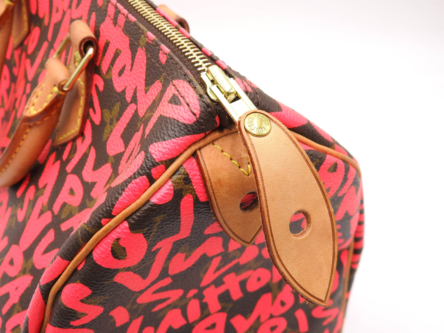 LOUIS VUITTON Monogram Graffiti Speedy 30 Hand Bag Boston Bag M93704 Pink