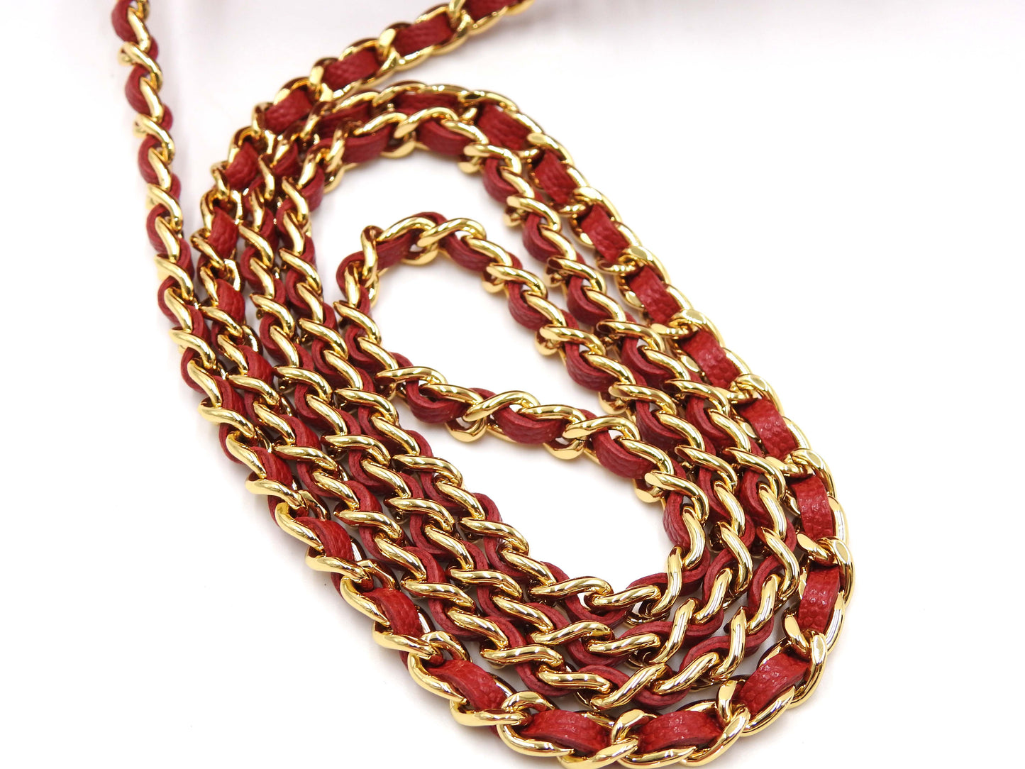 CHANEL CC Matelasse Top Handle 2way Chain Vanity Bag Caviarskin Red AP3017