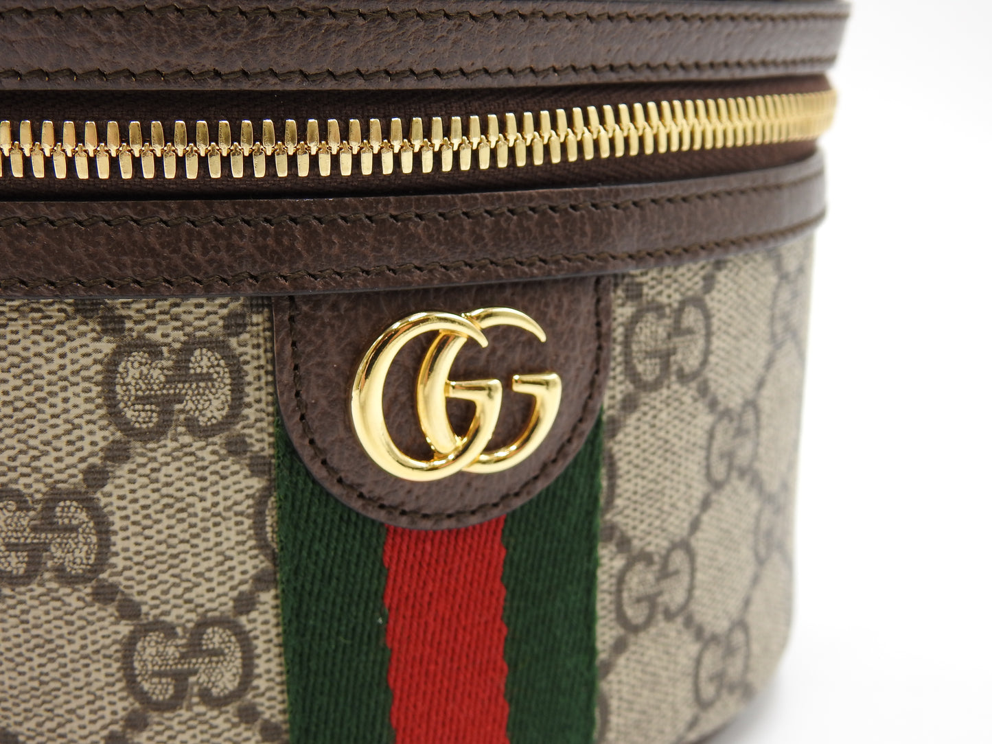 GUCCI GG Supreme Ophidia Web Vanity Bag Cosmetic Pouch Beige Brown 627463