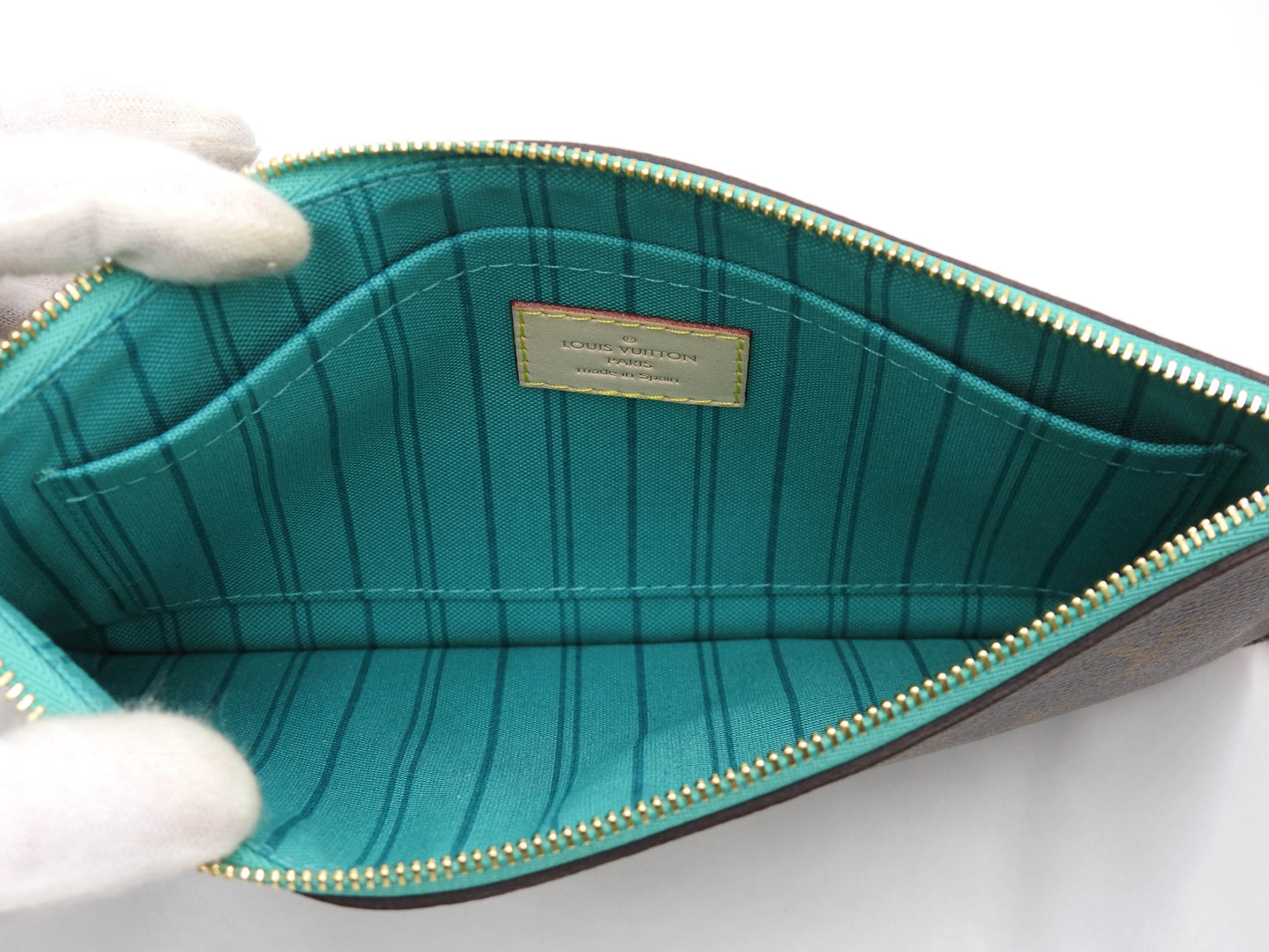 LOUIS VUITTON Monogram V Neverfull MM Tote Shoulder Bag Turquoise M41601