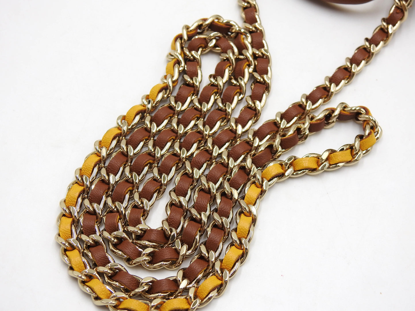 CHANEL CC Matelasse Top Handle Chain Clutch Mini Shoulder Bag Brown AP2682