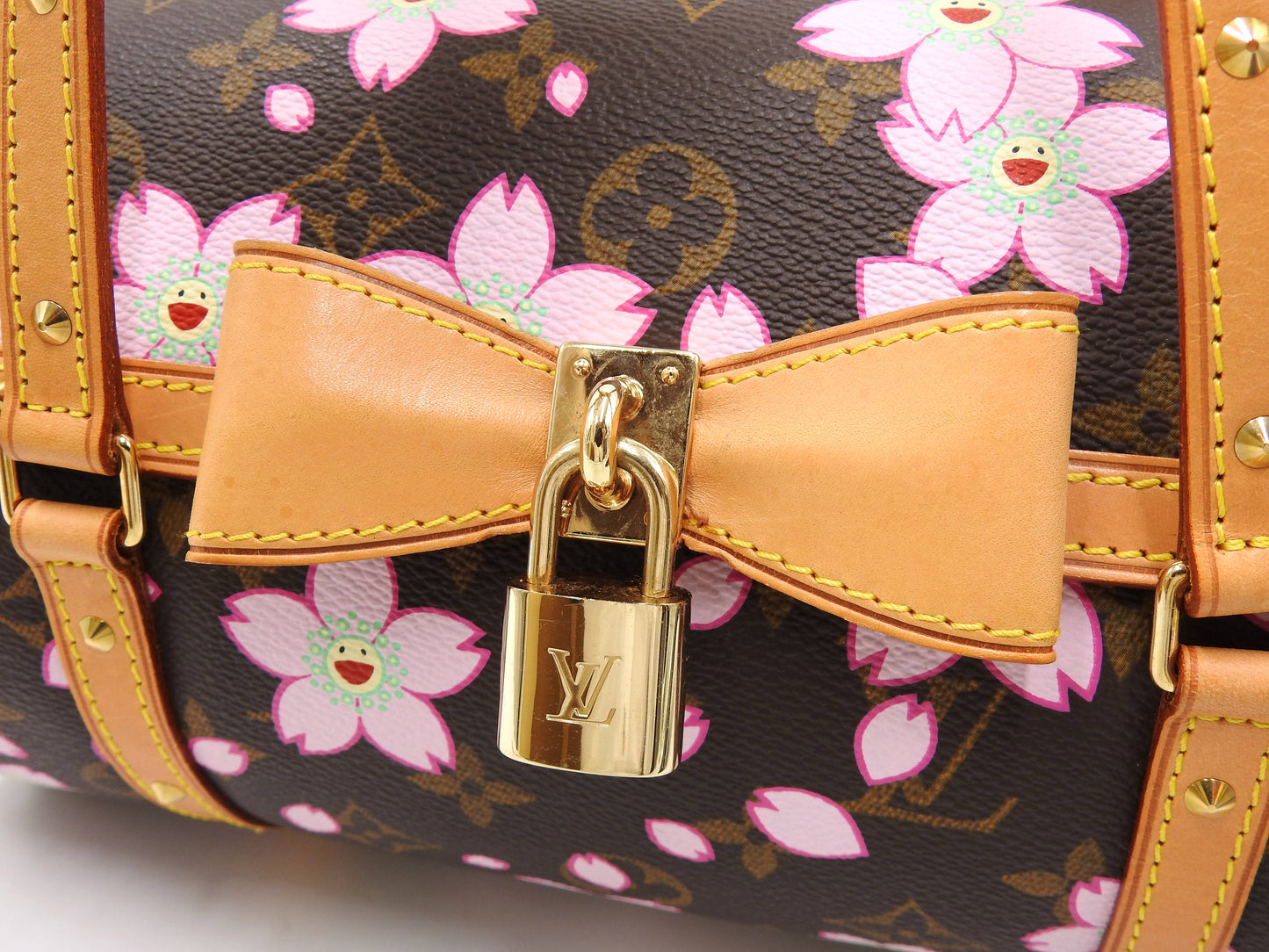 LOUIS VUITTON Papillon Shoulder Hand Bag Monogram Cherry Blossom M92009