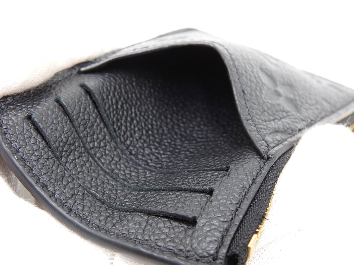 LOUIS VUITTON Monogram Empreinte Romy Card Case Holder Black M81883