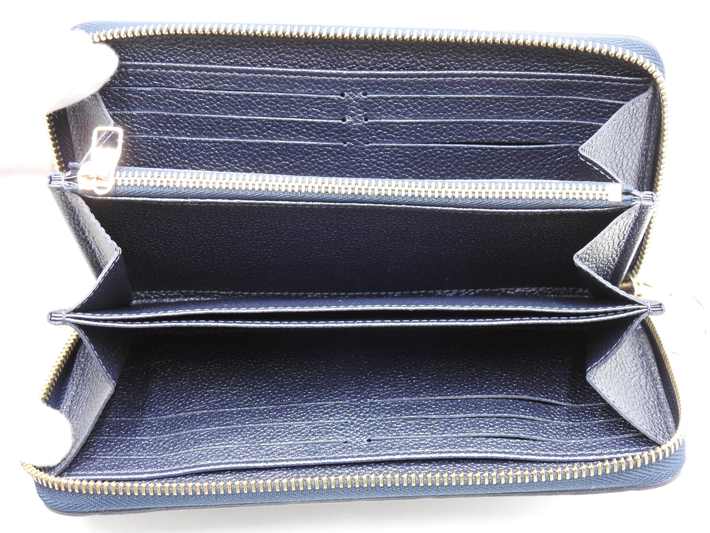 LOUIS VUITTON Monogram Empreinte Zippy Long Wallet Leather Navy M82838