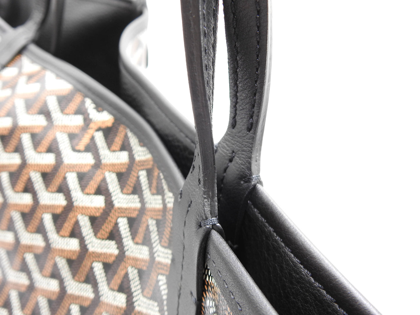 GOYARD Anjou GM Reversible Shoulder Tote Bag PVC Canvas Leather Black