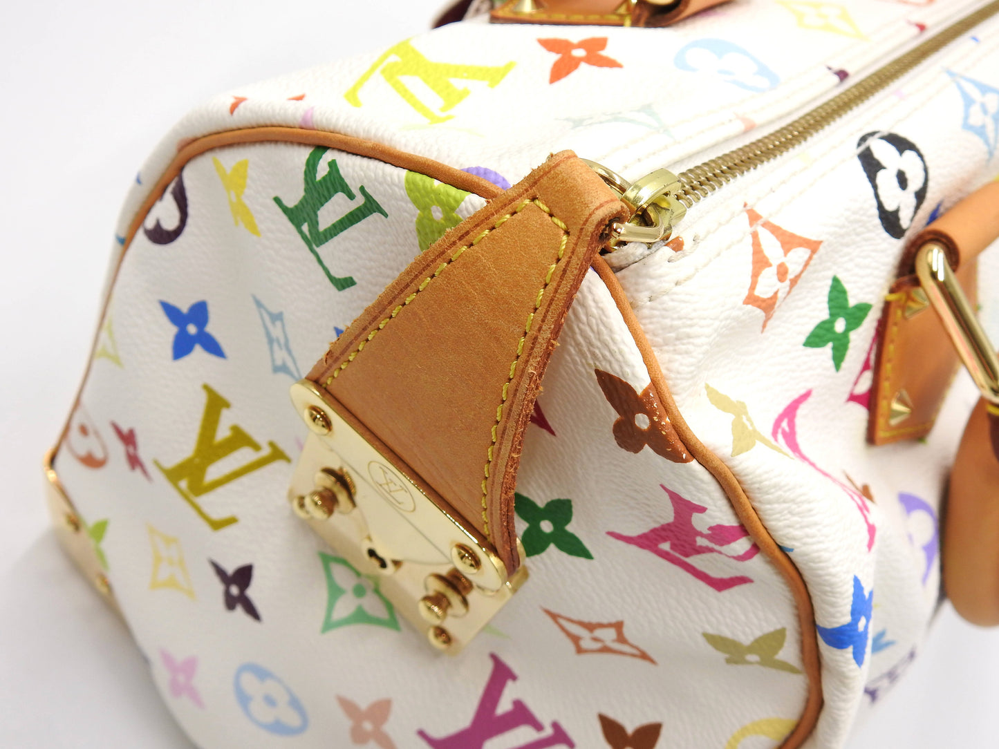 LOUIS VUITTON Speedy 30 Boston Hand Bag Multicolor Bron White M92643