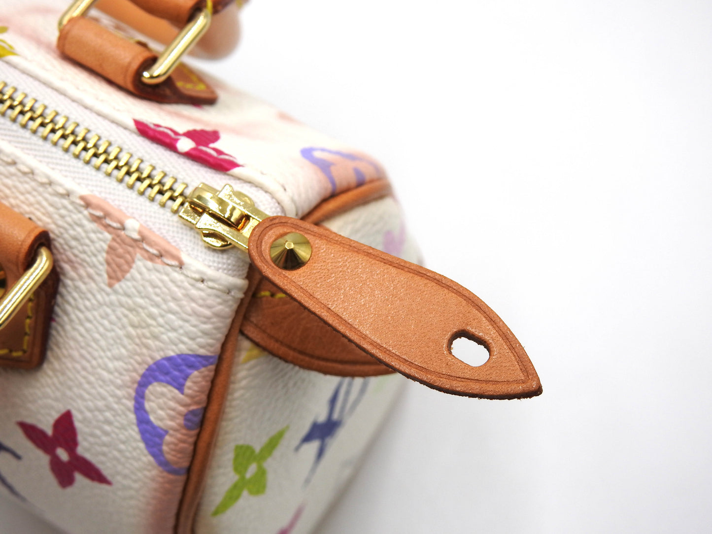 LOUIS VUITTON Monogram Mini Speedy Hand Bag Multicolor Bron White M92645