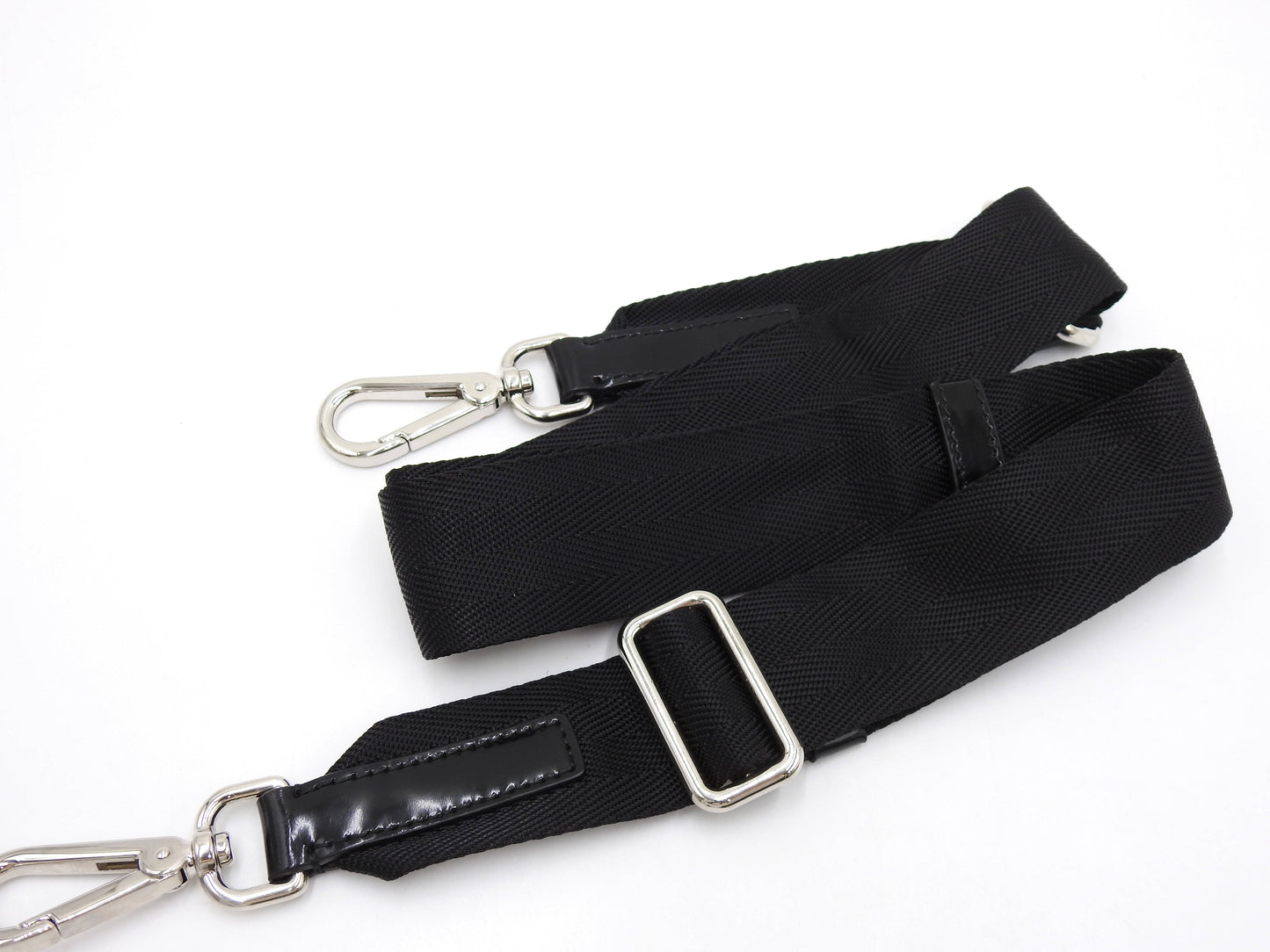 PRADA Nylon Crossbody Shoulder Bag Black Silver Hardware BT0716