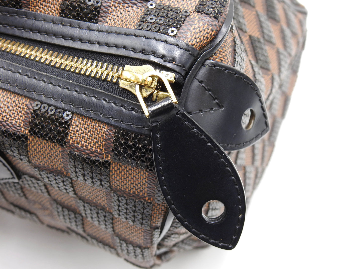 LOUIS VUITTON Damier Paillettes Sequin Speedy 30 Hand Bag Black N41262