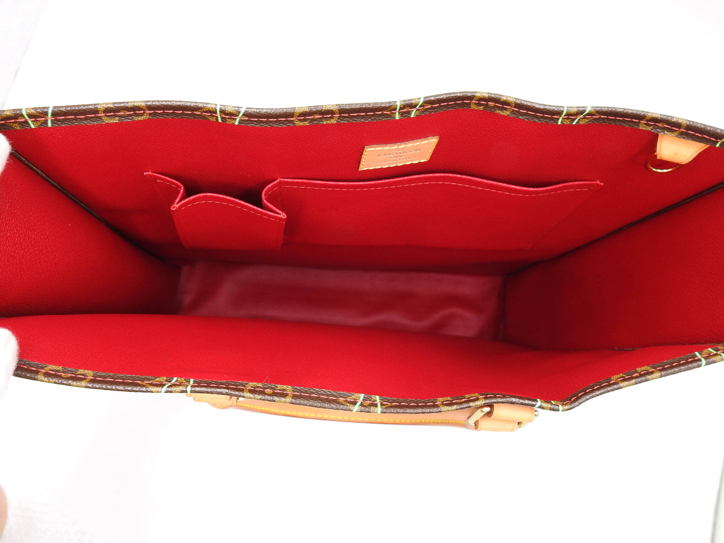 LOUIS VUITTON Monogram Cherry Sac Plat Tote Hand Bag Canvas M95010