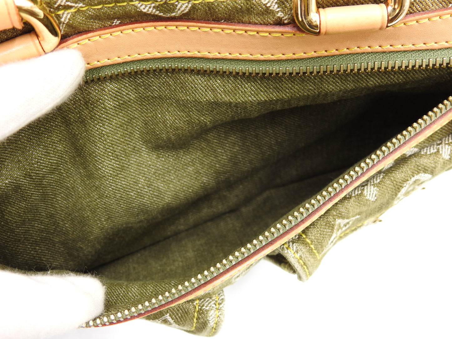 LOUIS VUITTON Monogram Denim Neo Speedy Hand Bag Boston Bag Khaki M95215