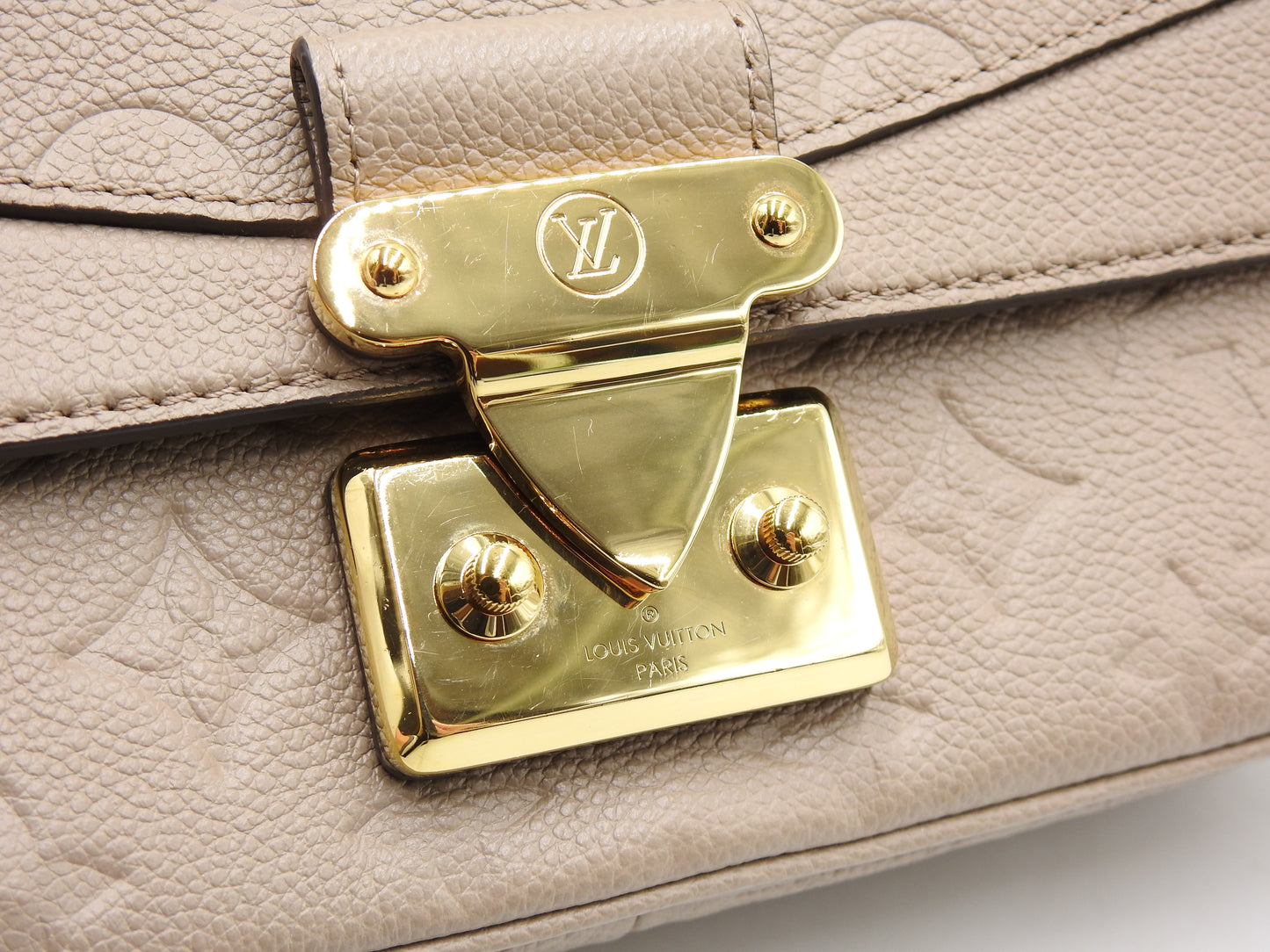 LOUIS VUITTON Monogram Empreinte Marceau Chain Shoulder Bag Dune M46199