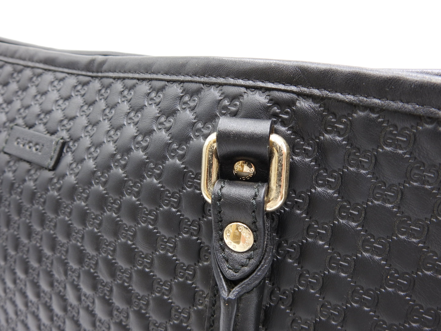 GUCCI Micro Guccissima Joy Shoulder Tote Bag Leather Black 449647 Outlet