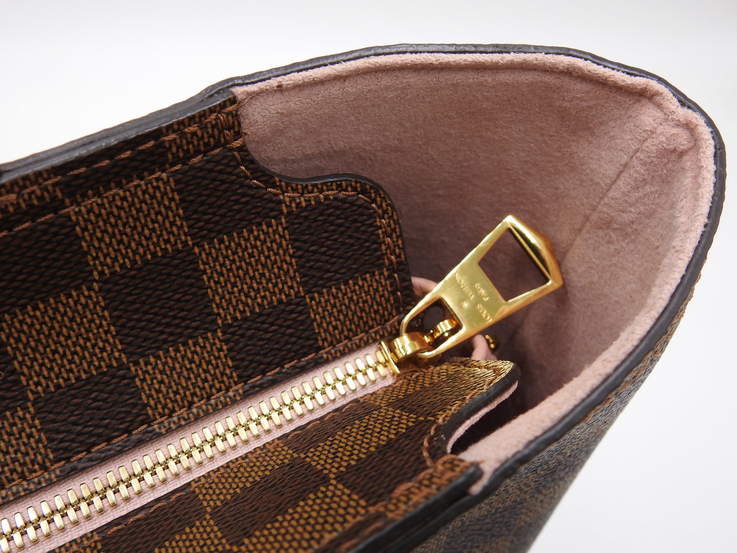 LOUIS VUITTON Jersey Shoulder Hand Bag Damier Ebene Magnolia Pink N44041