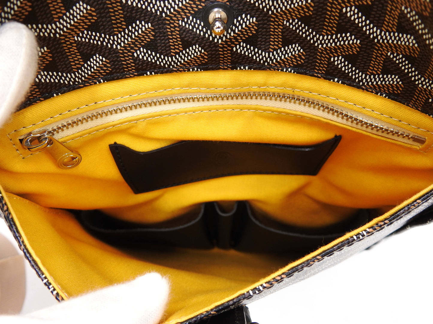 GOYARD Goyardine ALPIN Backpack Bag MM PVC Canvas Leather Black