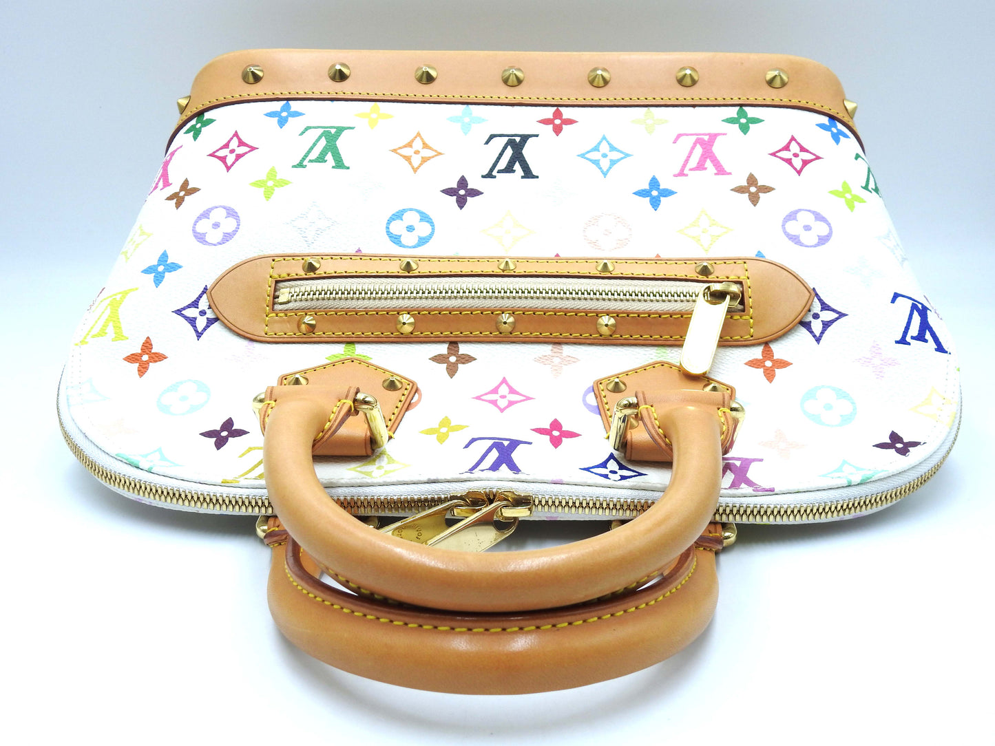 LOUIS VUITTON Alma Hand Bag Multicolor Bron White M92647