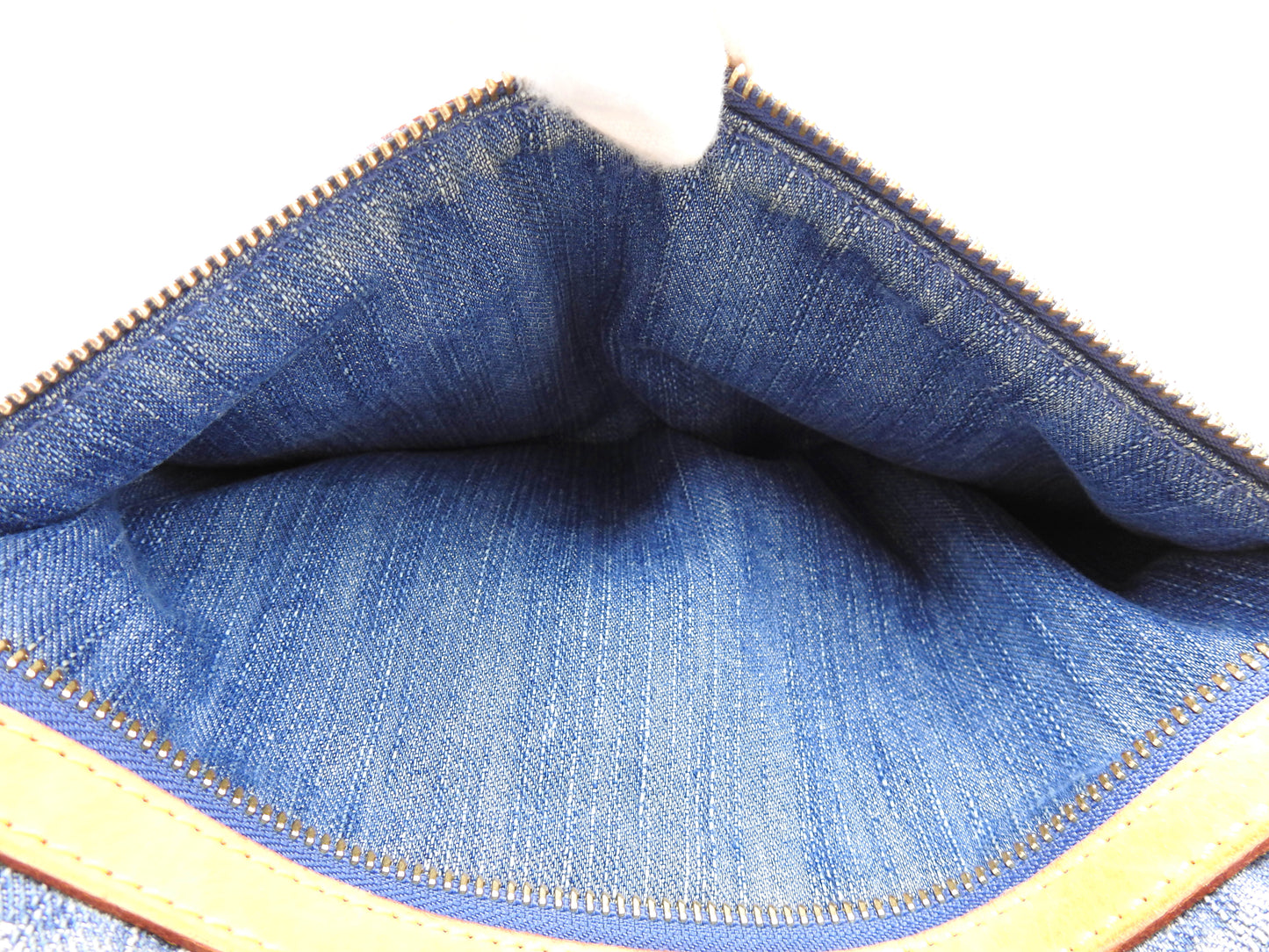 LOUIS VUITTON Baggy PM Monogram Denim Hand Bag Shoulder Bag Blue M95049