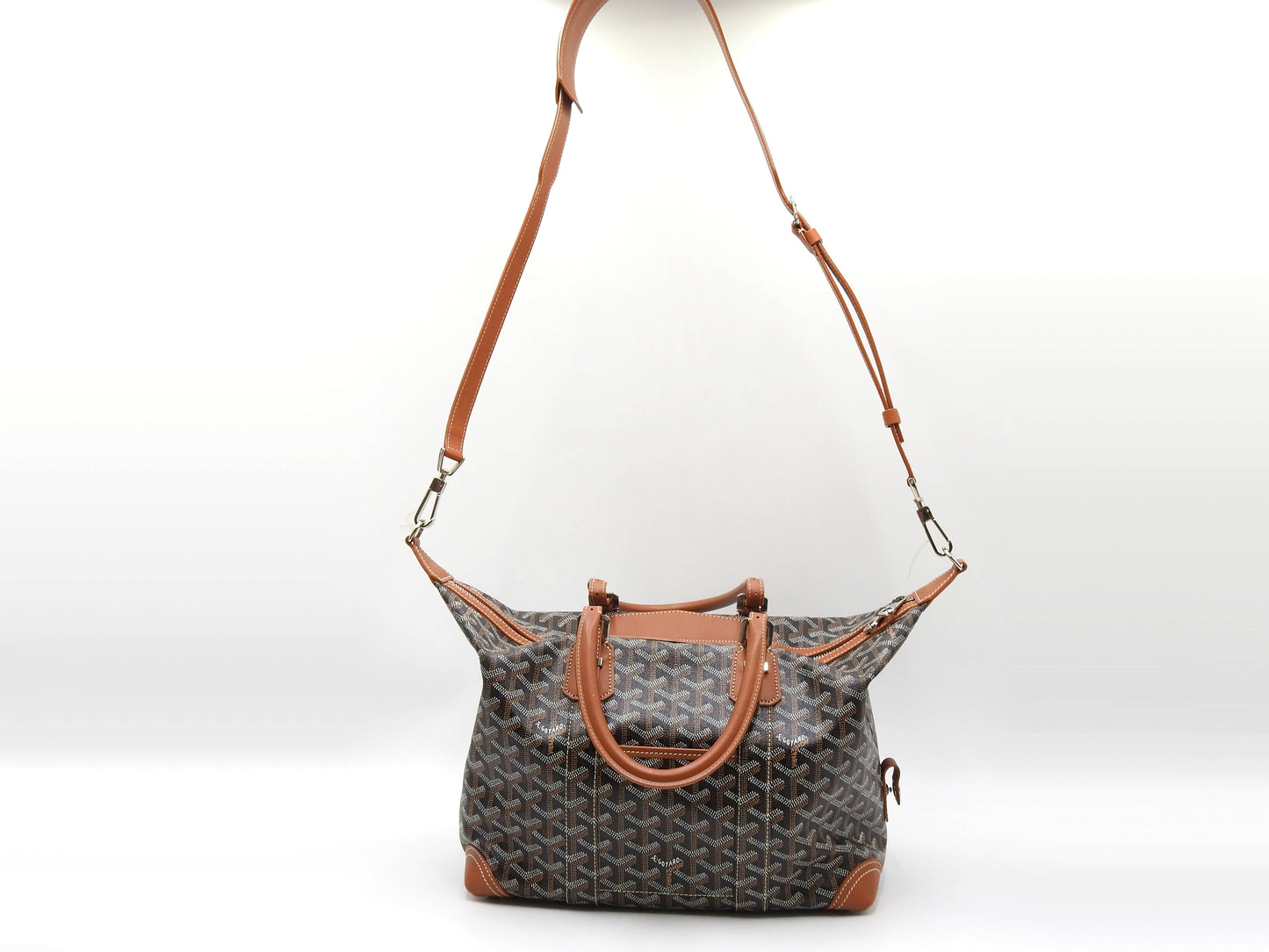 GOYARD Goyardine Boeing 30 2way Shoulder Hand Bag PVC Leather Black Brown