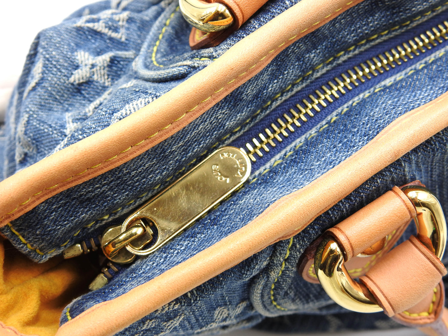 Louis Vuitton Neo Cabby MM Monogram Denim Hand Shoulder Bag Blue M95349