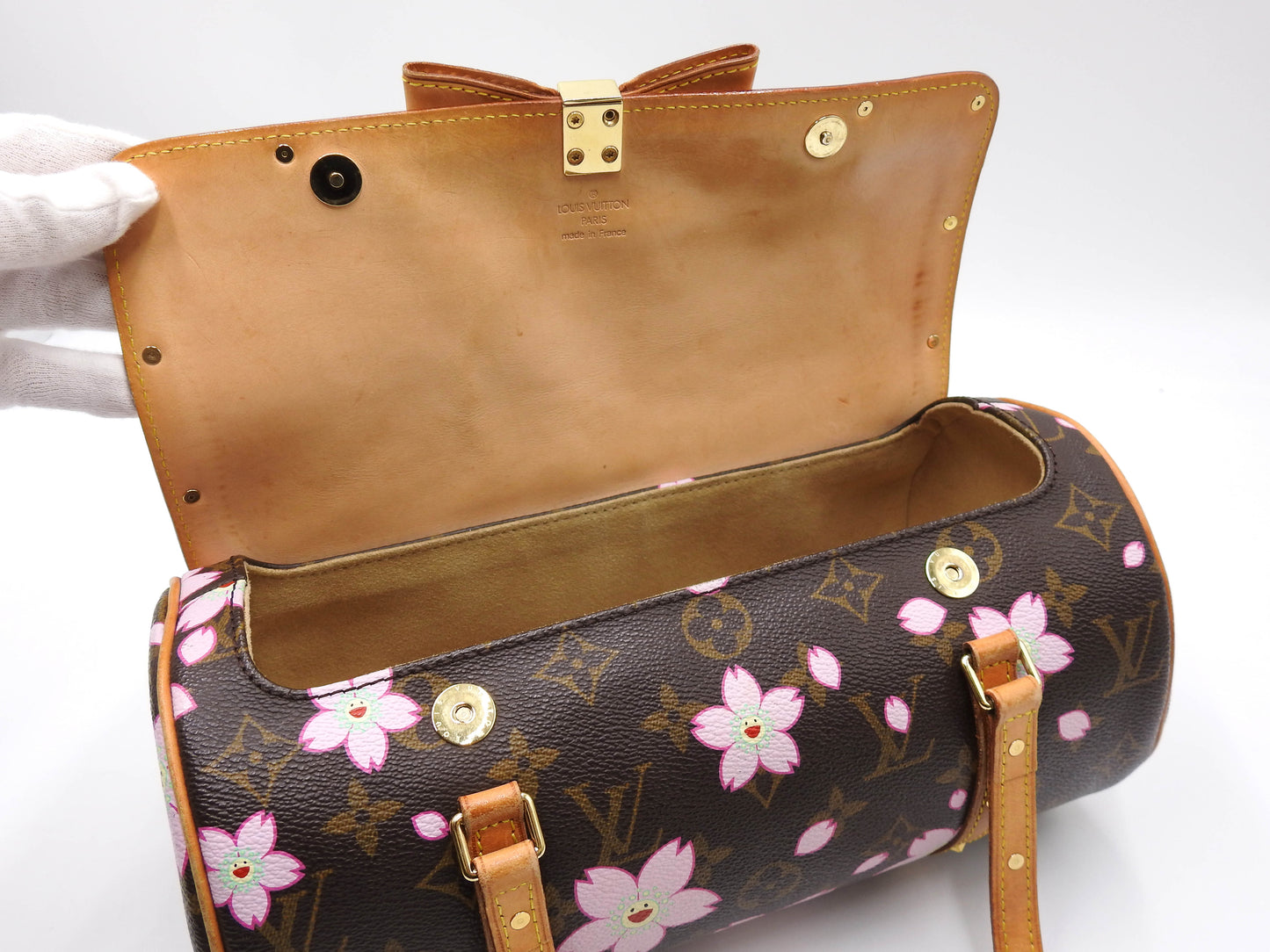 LOUIS VUITTON Papillon Shoulder Hand Bag Monogram Cherry Blossom M92009