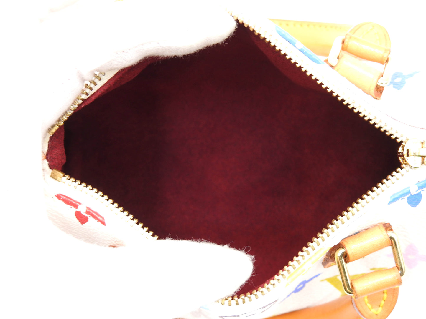 LOUIS VUITTON Monogram Mini Speedy Hand Bag Multicolor Bron White M92645
