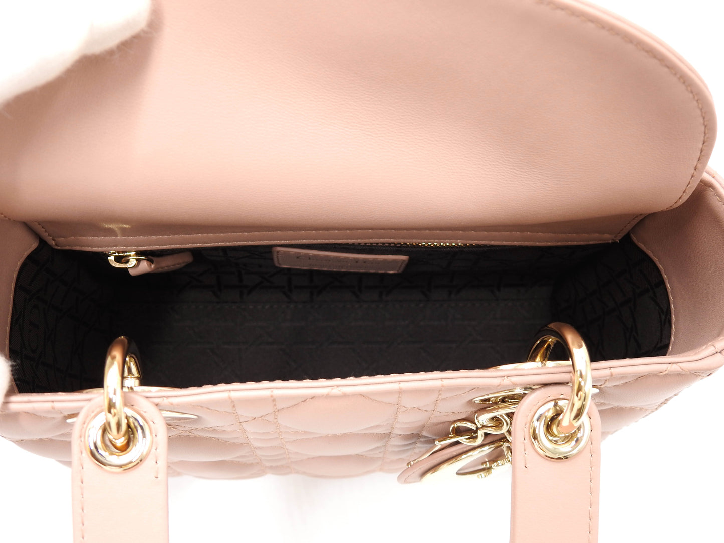 Christian Dior My Abc Lady Dior Small Shoulder Hand Bag Lambskin Pink Beige