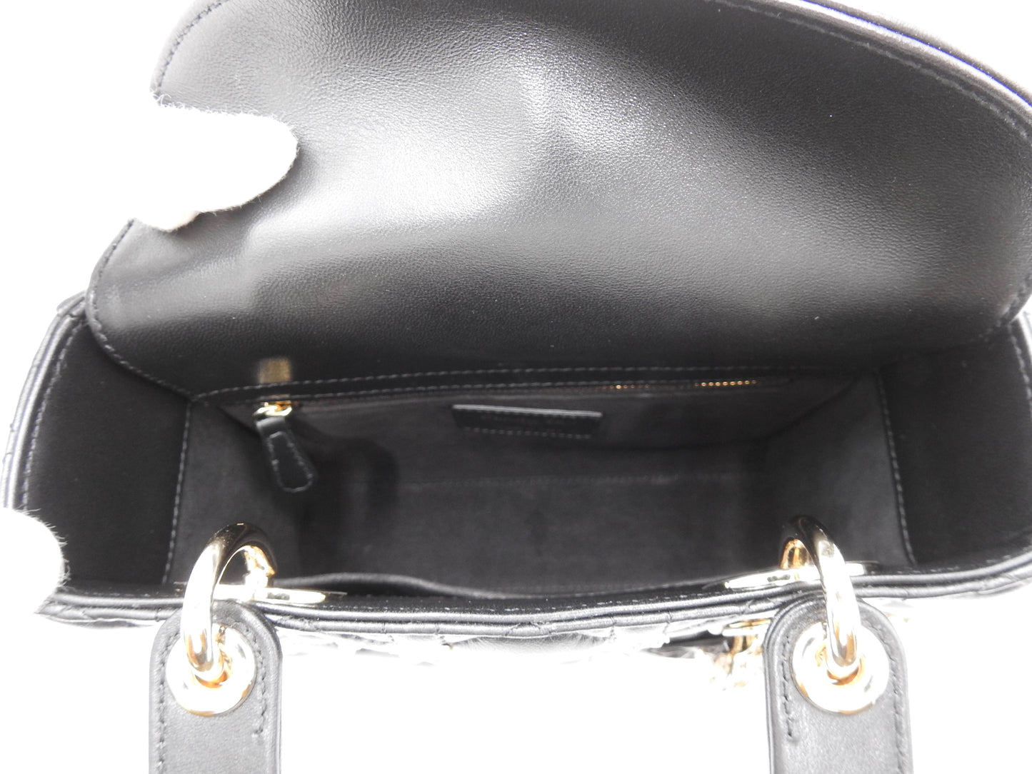 Christian Dior My ABCDIOR Lady Dior Small Studded Cannage Hand Bag Black