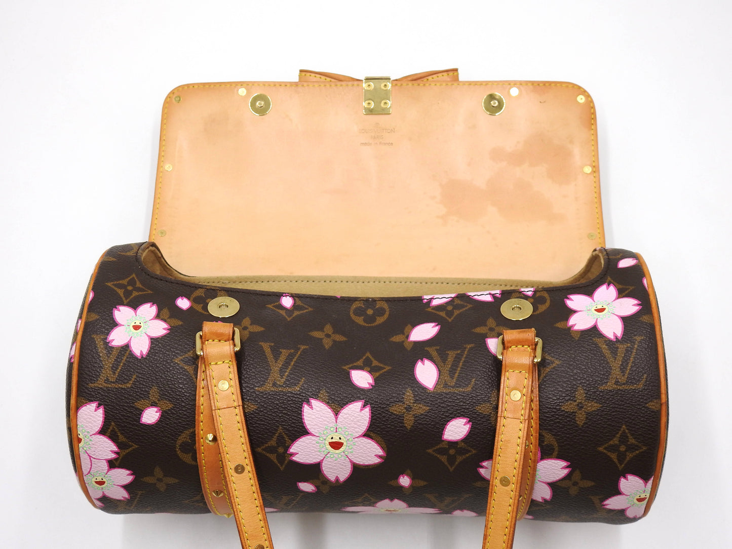 LOUIS VUITTON Papillon Shoulder Hand Bag Monogram Cherry Blossom M9209