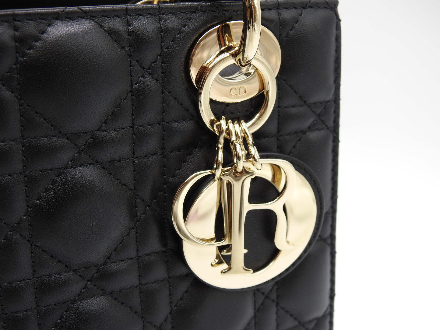 Christian Dior My Abc Lady Dior Small Shoulder Hand Bag Lambskin Black